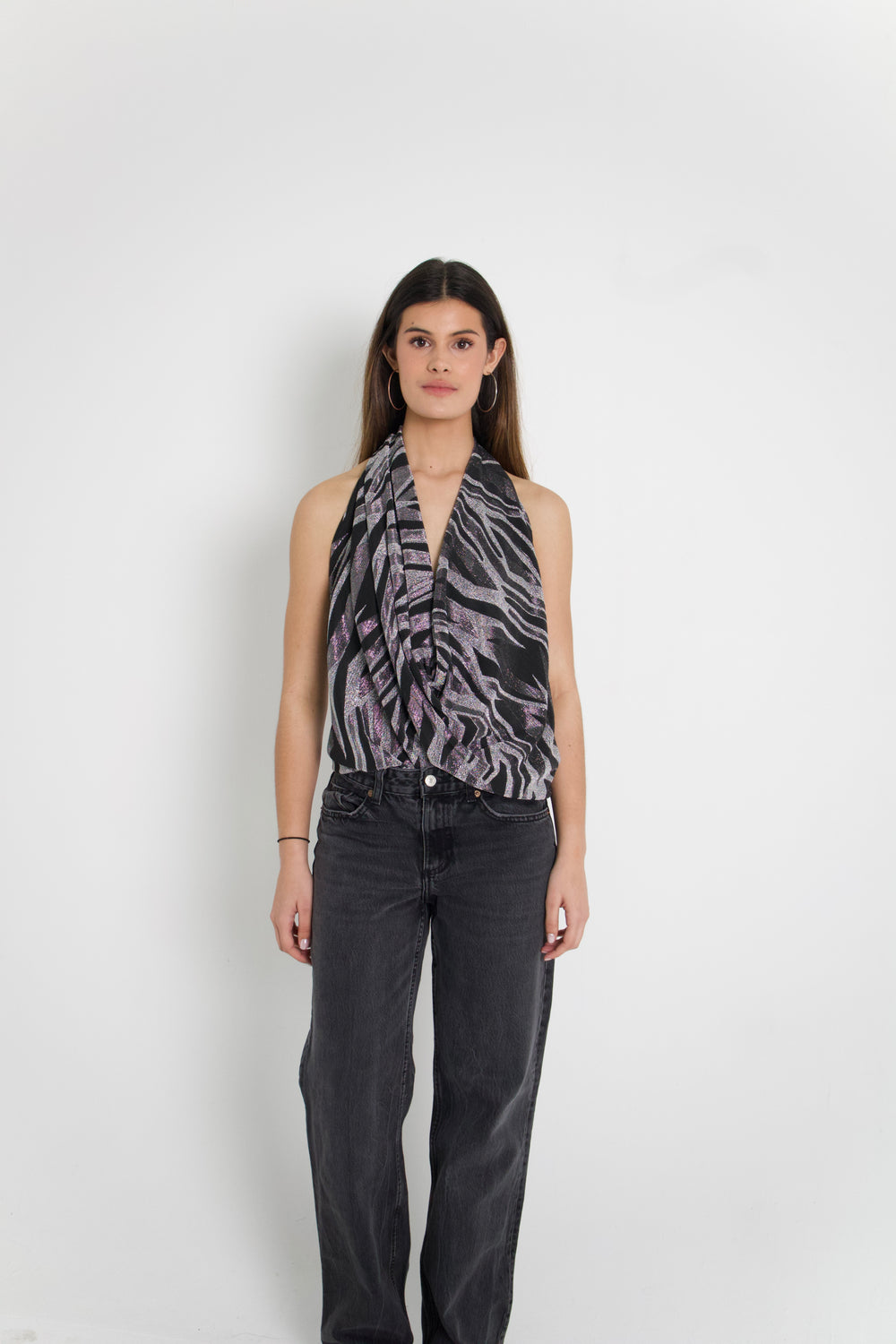 SILVER HOUR TOP #C0C0C0