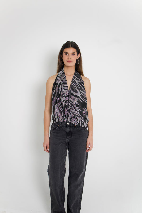 SILVER HOUR TOP #C0C0C0